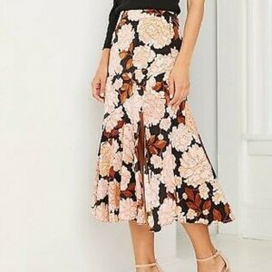 Women's Floral Print Midi Slip Skirt